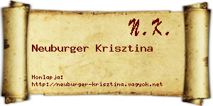 Neuburger Krisztina névjegykártya